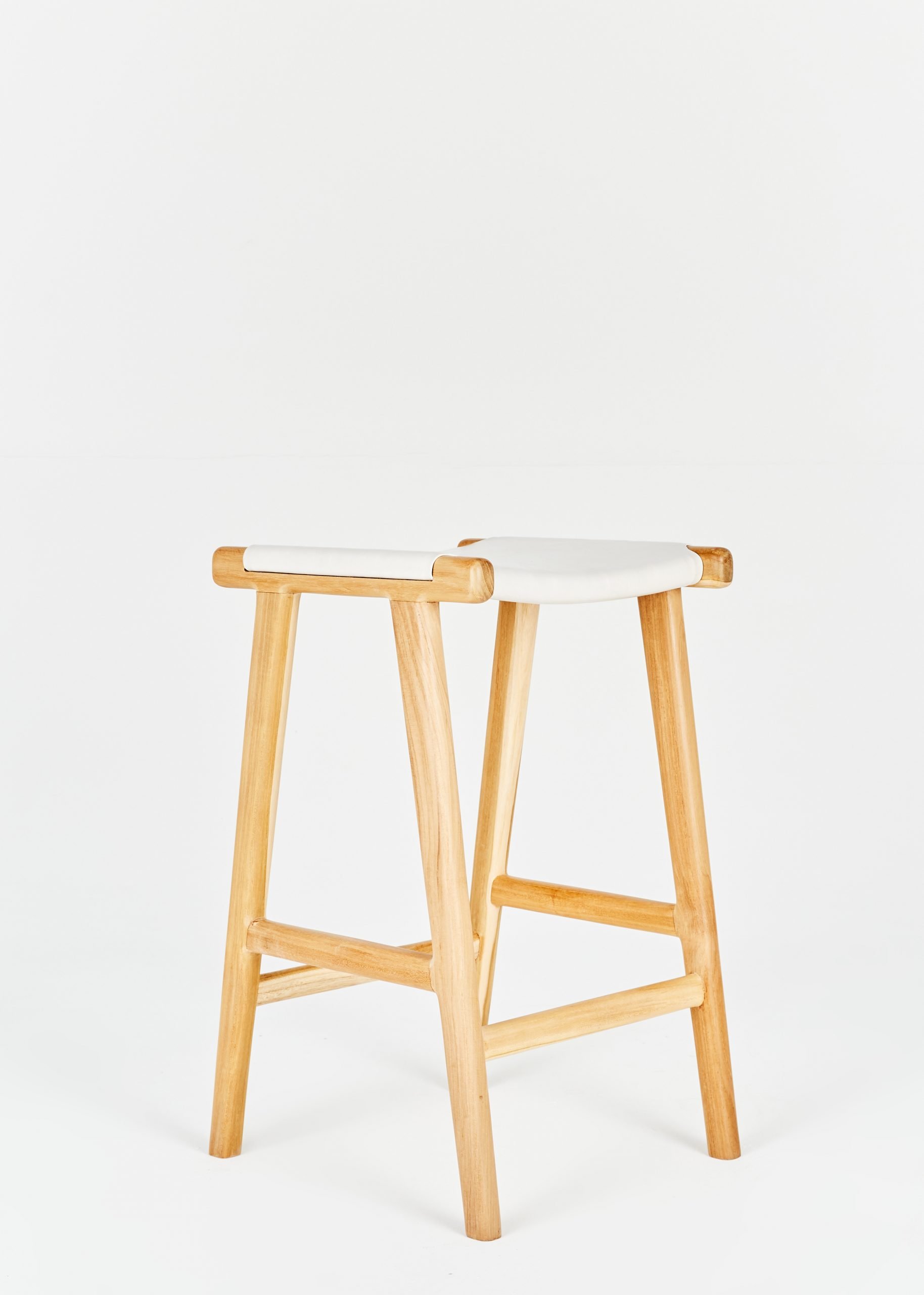 Leather Barstool White