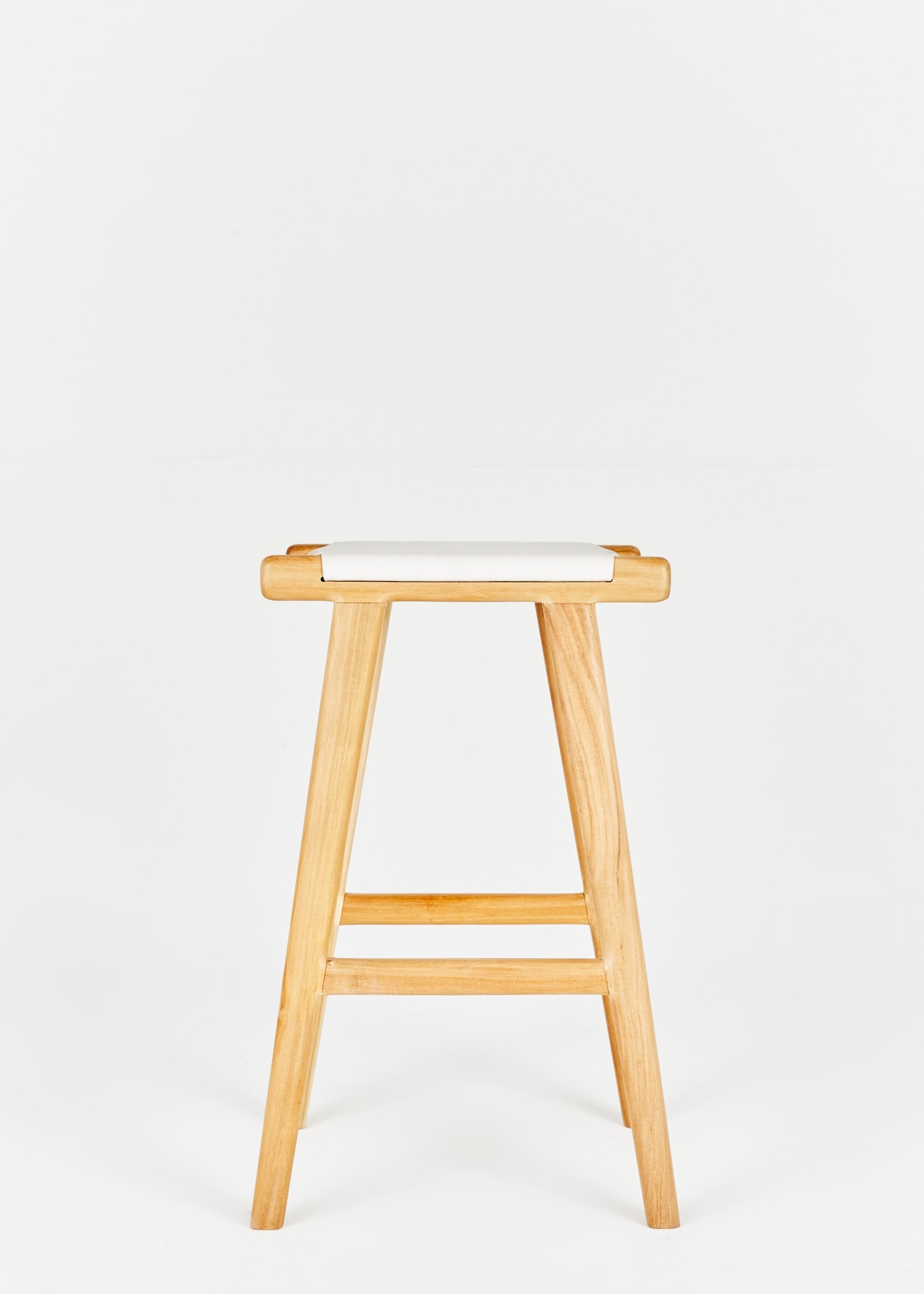 Leather Barstool White