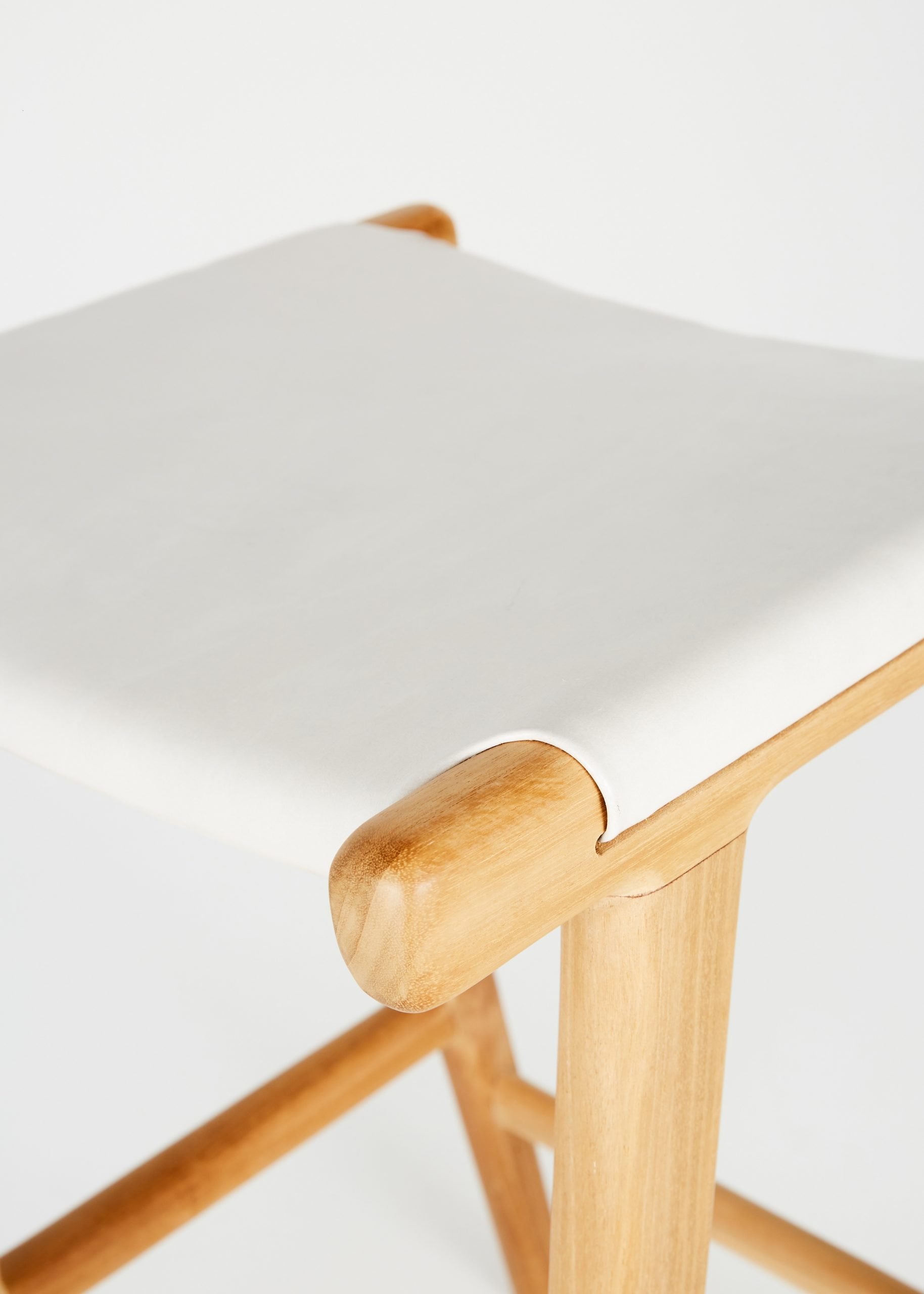 Leather Barstool White