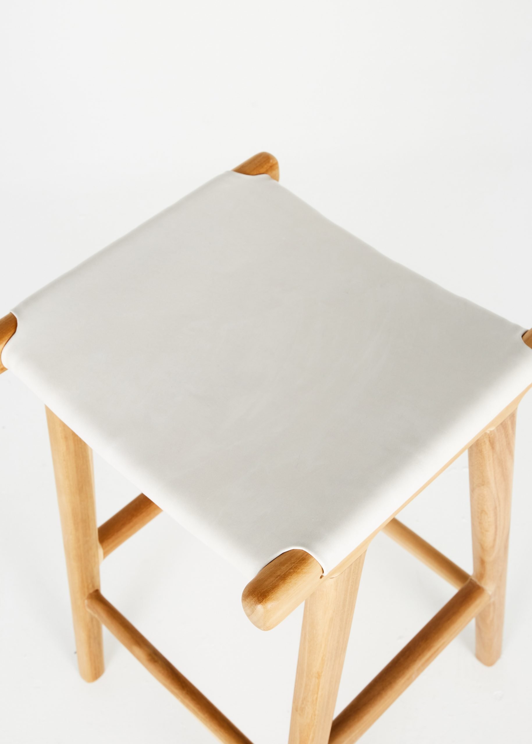 Leather Barstool White