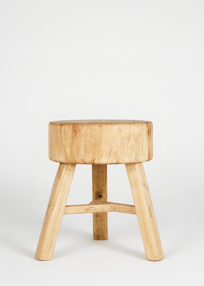 Chunky Wood Stool - Casa Noosa